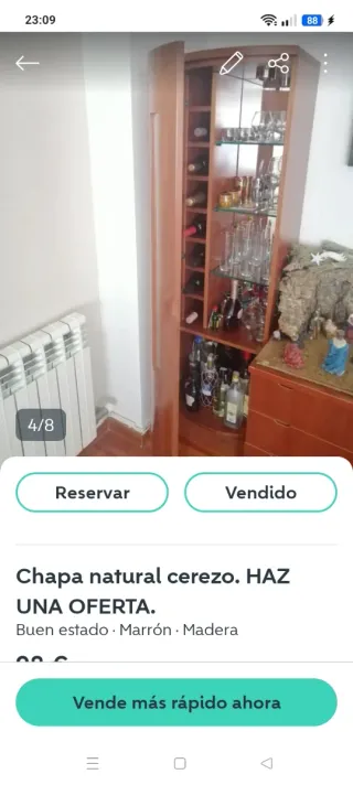 Mueble bar de madera