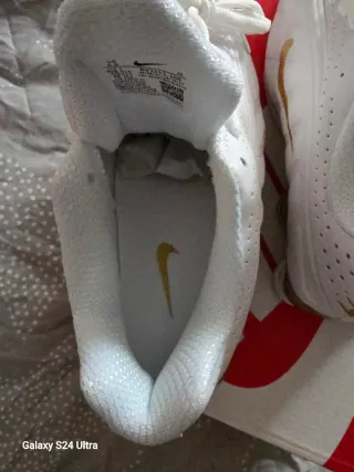 Zapatillas Nike Shox R4 Mujer Blancas Doradas