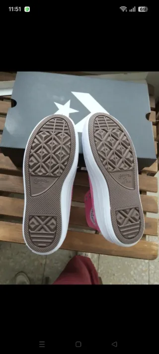 Converse plataforma fucsia