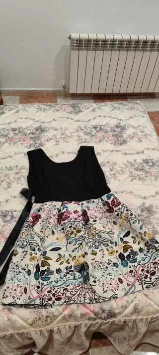 Vestido corto S/M fiesta estampado ave