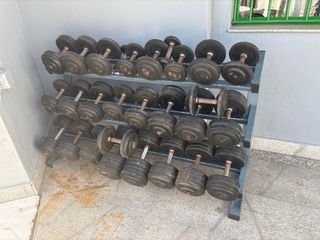 Set completo di manubri per palestra
