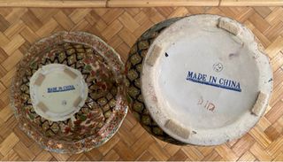 Gran jarrón chino con plato