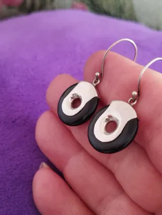 Pendientes Plata Ley y Ónix