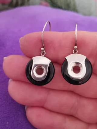 Pendientes Plata Ley y Ónix