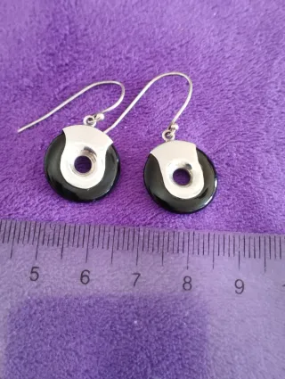 Pendientes Plata Ley y Ónix
