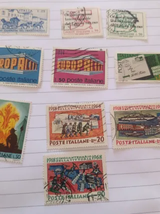 10 Francobolli Italiani 1968/69 Vari Soggetti