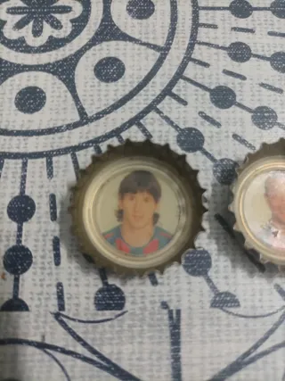 Chapas Coca-Cola Goool Messi y Ronaldinho 2005