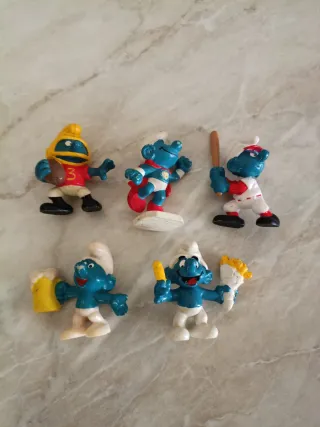 Puffi 1980 in gomma - 5 Pezzi