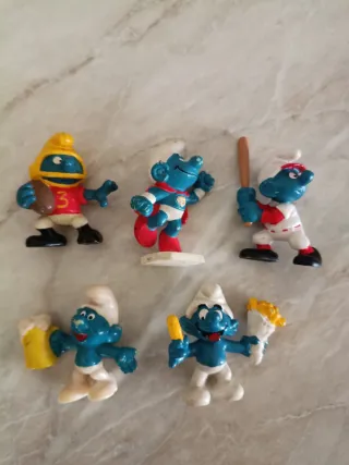 Puffi 1980 in gomma - 5 Pezzi