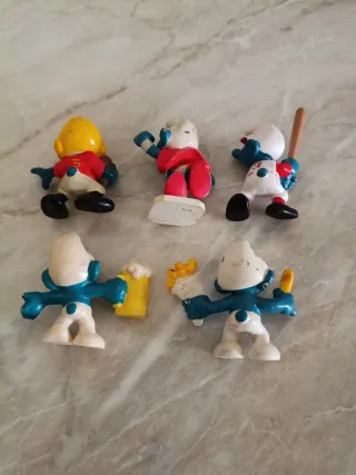 Puffi 1980 in gomma - 5 Pezzi