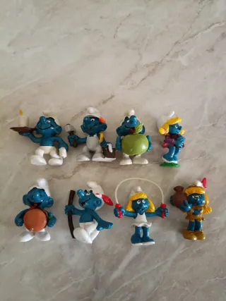 Puffi 1983 in gomma - 8 pezzi