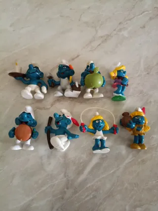 Puffi 1983 in gomma - 8 pezzi