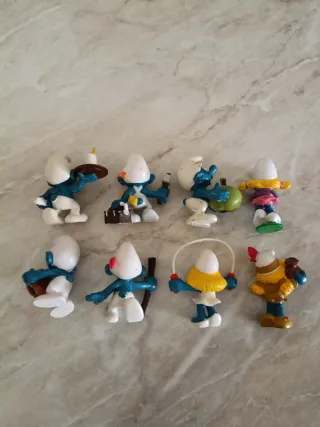 Puffi 1983 in gomma - 8 pezzi