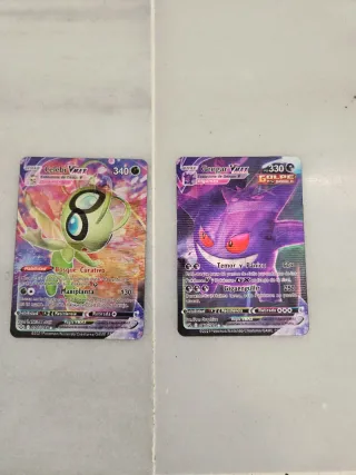 Cartas Pokémon VMAX Celebi y Gengar