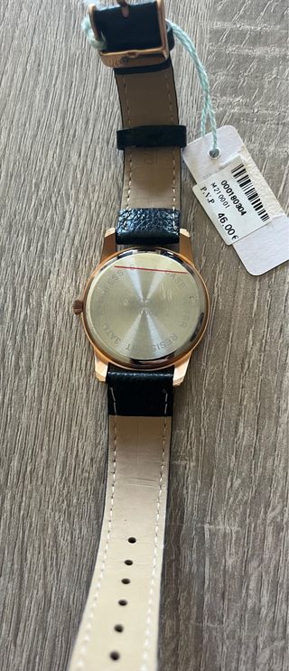 Reloj Micro Cuero Negro y Dorado