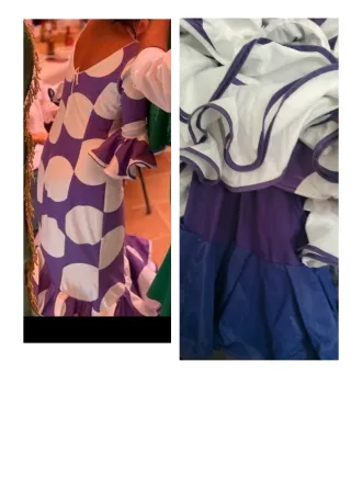 Traje de Gitana Morado y Blanco