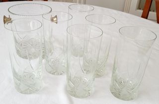 Juego 6 vasos whisky y cubitera plata