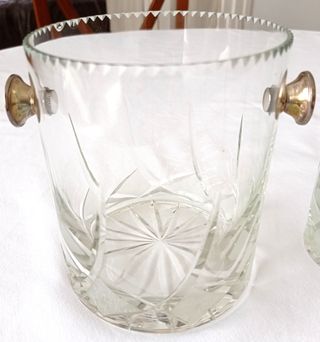 Juego 6 vasos whisky y cubitera plata