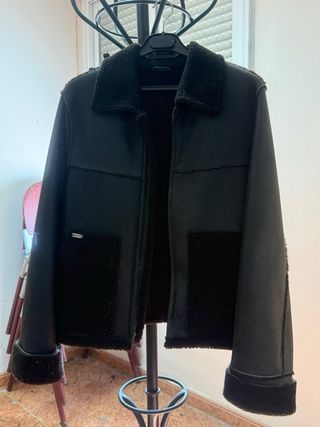 Chaqueta piel y borreguillo mujer T. L