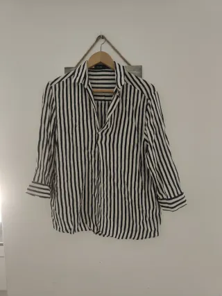 Camisas Bershka Rayas Blanco y Negro