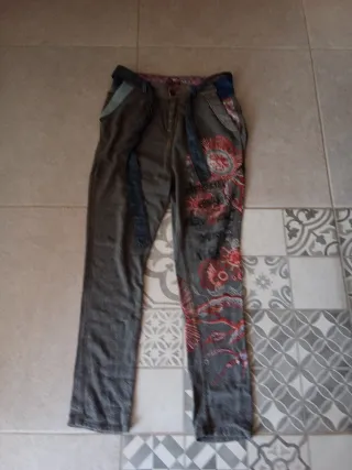 Pantalones Desigual Mezcla Tejidos