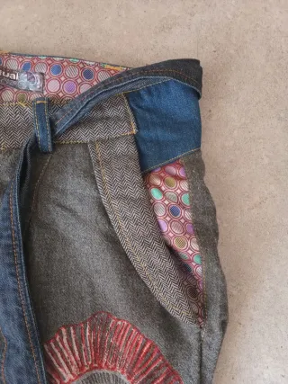 Pantalones Desigual Mezcla Tejidos