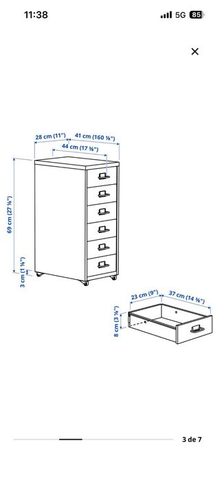 Cajonera Helmer Blanca