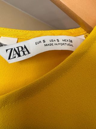 Camisa Zara Amarilla Manga Campana Lazada