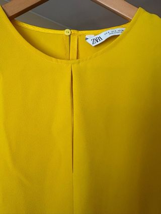 Camisa Zara Amarilla Manga Campana Lazada