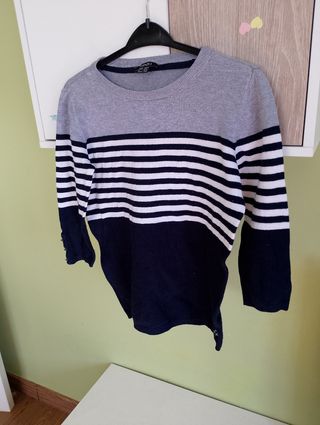 Jersey Esmara rayas azul marino y gris Talla S