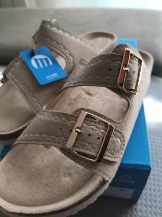 Sandalias Mustang Beige Talla 41 Mujer