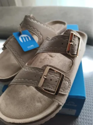 Sandalias Mustang Beige Talla 41 Mujer