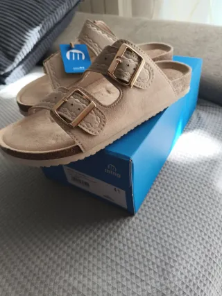Sandalias Mustang Beige Talla 41 Mujer