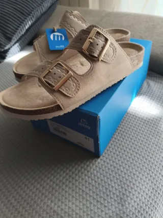 Sandalias Mustang Beige Talla 41 Mujer