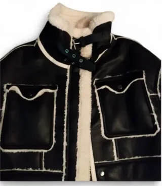 Giaccone ecopelle con pelliccia
