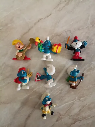 Puffi in gomma 1978 - Set 7 pezzi