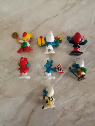 Puffi in gomma 1978 - Set 7 pezzi