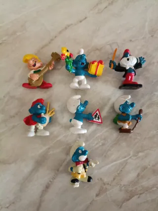 Puffi in gomma 1978 - Set 7 pezzi