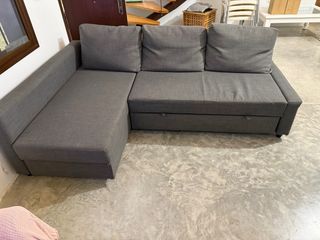 Sofá cama chaise longue gris