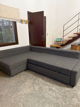 Sofá cama chaise longue gris