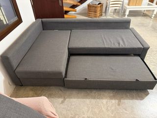 Sofá cama chaise longue gris