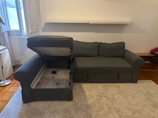 Divano letto Backabro 3 posti Ikea Grigio