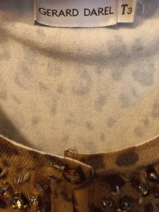 Chaqueta Gerard Darel Leopardo y Abalorios