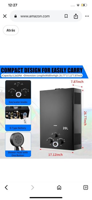 Calentador de agua VELPAX