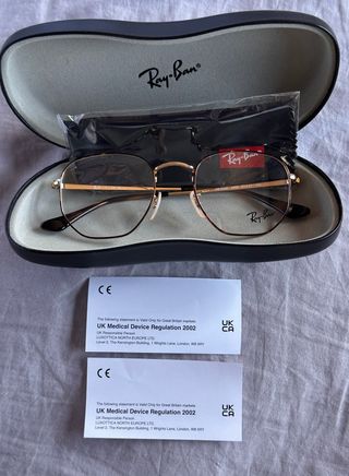 Ray-Ban Hexagonal Optics Gafas Doradas/Havana