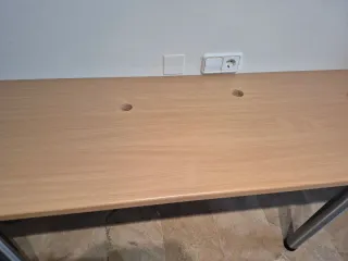 Escritorio encimera madera y patas metal