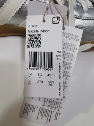 Zapatillas Adidas Gazelle Plata y Blanco