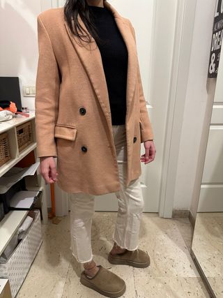 Cappotto doppio petto Zara rosa donna