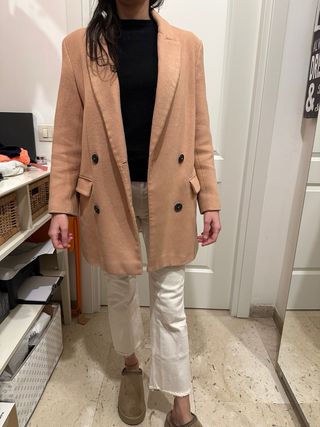 Cappotto doppio petto Zara rosa donna