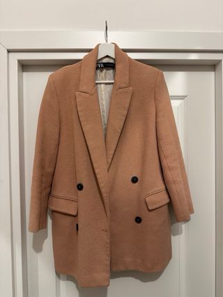 Cappotto doppio petto Zara rosa donna